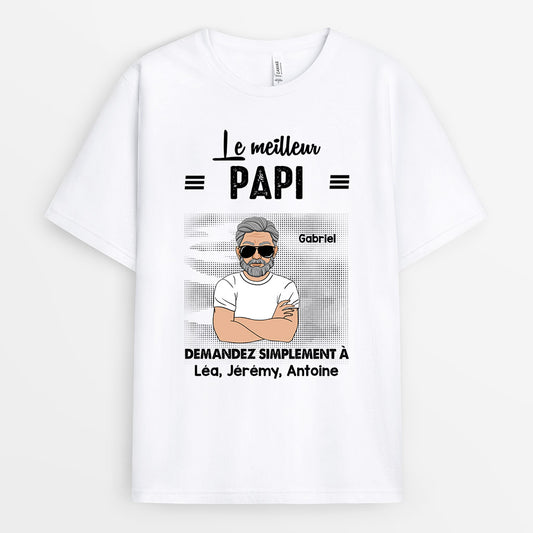 0285A160BFR2 present personnalisable T shirt homme papa papi