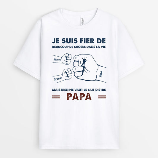 0294A108BFR1 cadeau Personnalise T shirt poing famille papa enfants