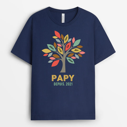 0306A140BFR2 present personnalisable T shirt arbre famille
