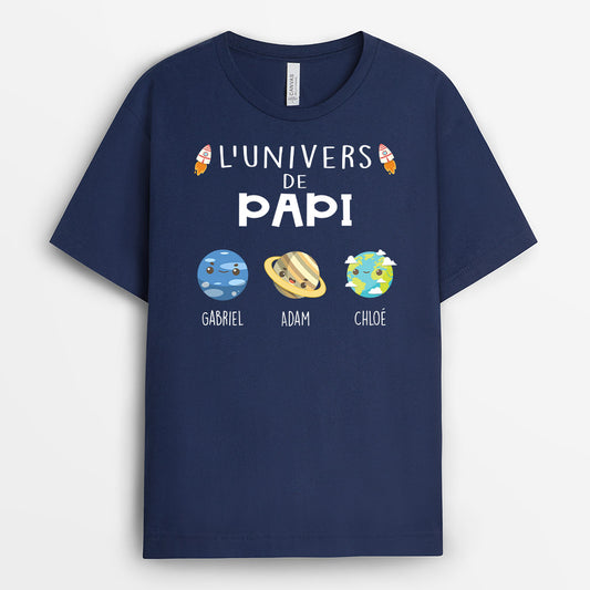0311A140BFR2 present personnalisable T shirt planetes papa papi