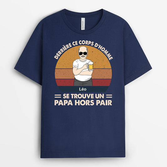 0319A948BFR2 present personnalisable T shirt homme papa papi