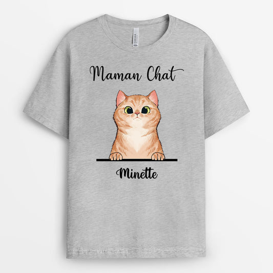 0400AFR1 Cadeau Personnalise T shirt Chat Amoureux Des Chats
