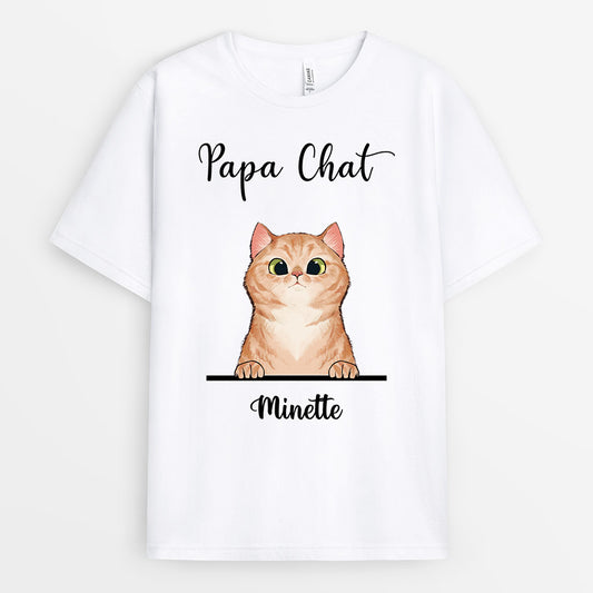 0400AFR2 Cadeau Personnalise T shirt Chat Amoureux Des Chats