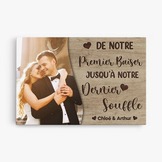 0404CFR1 Cadeau Personnalise Toile Amoureux Couples