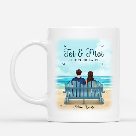 0482M535GFR2 Present Personnalise Mug Personnes Couples Plage