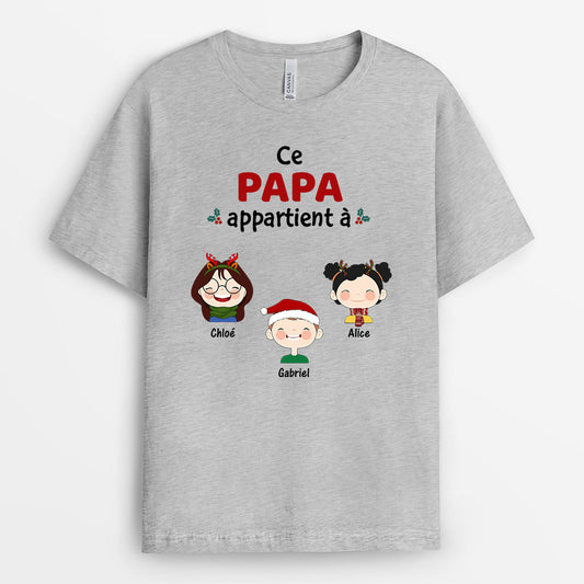 0495AFR2 present Personnalise T shirt enfants Papi Papa