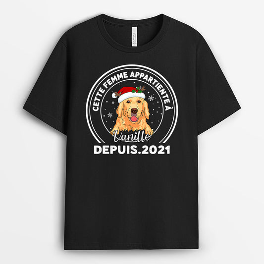 0499AFR1 Cadeau Personnalise T shirt Papa Chien Amoureux Des Chiens