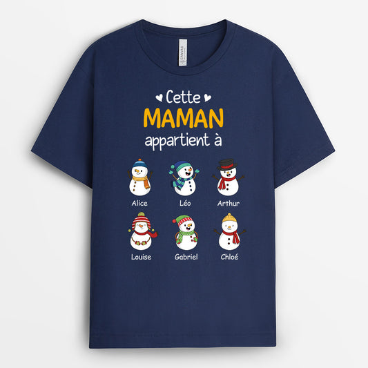 0524AFR1 Cadeau Personnalise T shirt Petits Enfants Mamie Noel