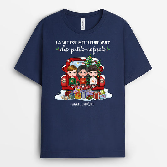 0543AFR1 Cadeau Personnalise T shirt Petits Enfants Mamie Papi