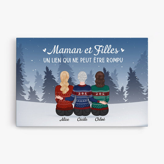 0549CFR1 Cadeau Personnalise Toile Maman Noel