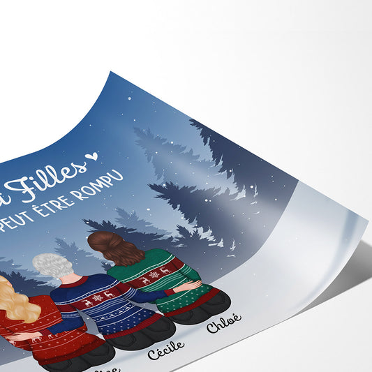 0549SFR2 Cadeau Personnalise Poster Maman Noel