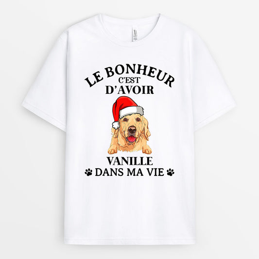 0554AFR2 Cadeau Personnalise T shirt Chien Amoureux Des Chiens Noel