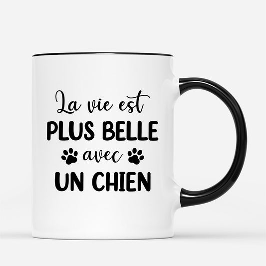 0561MFR2 Cadeau Personnalise Mug Vie Meilleure Amoureux des chiens