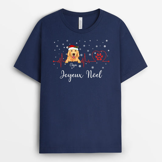 0566AFR1 Cadeau Personnalise T shirt Chien Amoureux Des Chiens Noel