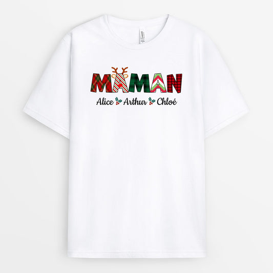 0573AFR2 Cadeau Personnalise T shirt Maman Mamie Noel