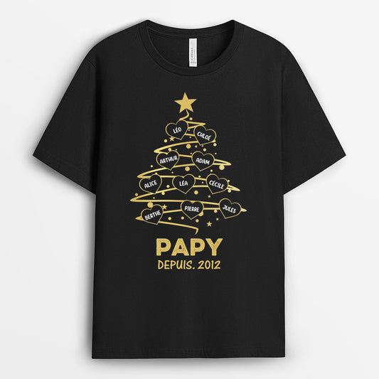 0589AFR2 Cadeau Personnalise T shirt Maman Mamie Papa Papi Noel