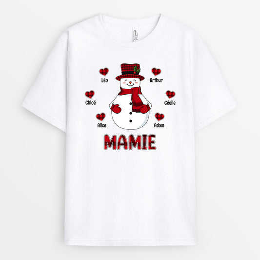 0592AFR1 Cadeau Personnalise T shirt Maman Mamie Noel