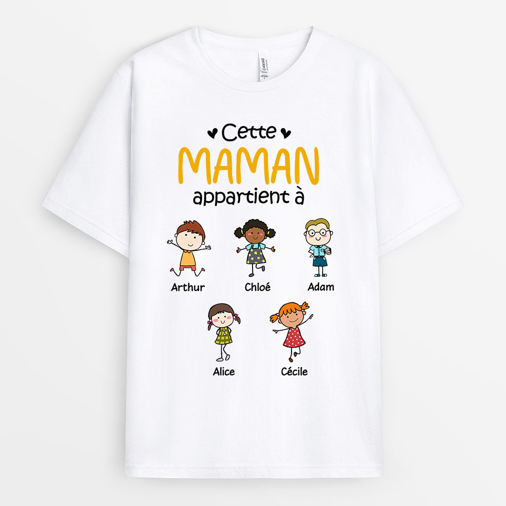 Cette Mamie Appartient À - Cadeau Personnalisé | T-shirt pour Mamie Maman