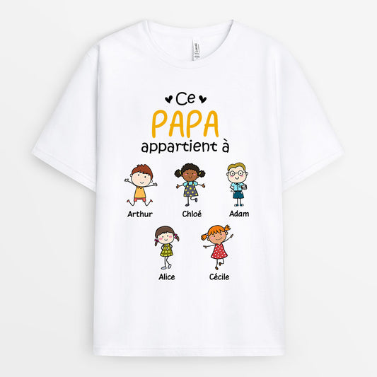 0618AFR2 Cadeau Personnalise T shirt Papa Papi