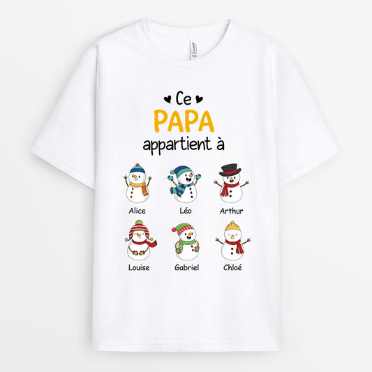0624Afr2 Cadeau Personnalise T shirt Papa Papi Noel