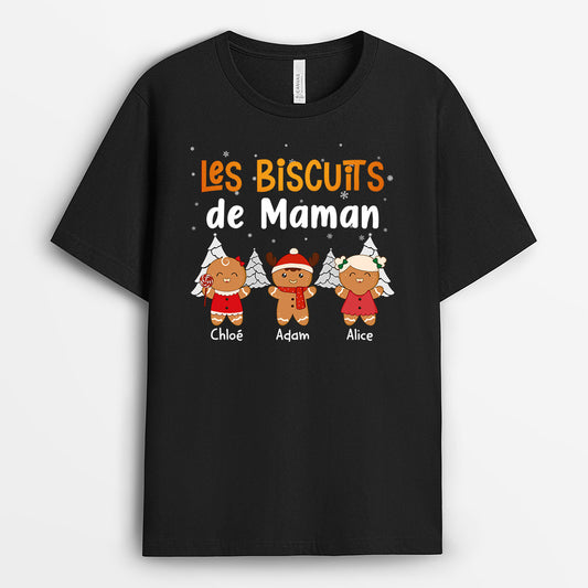 0630AFR1 CadeauPersonnaliseT shirtBiscuitsMamieMamanNoel