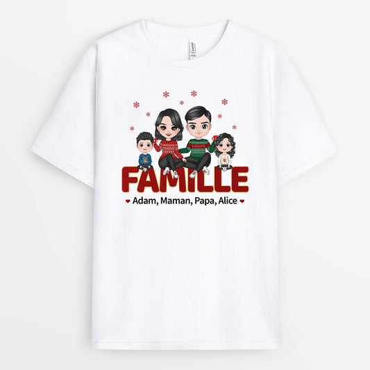 0633AFR1 Cadeau Personnalise T shirt Famille