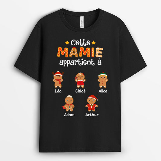 0661AFR1 Cadeau Personnalise T shirt Mamie Maman Noel