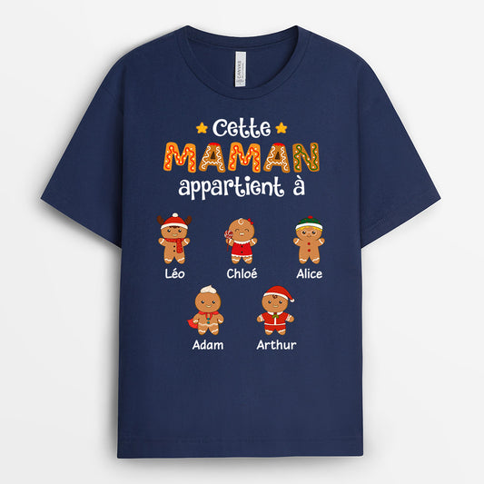 0661AFR2 Cadeau Personnalise T shirt Mamie Maman Noel