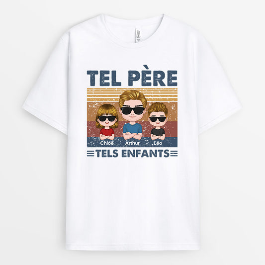 0671Afr1 Cadeau Personnalise T shirt TelPere TelsEnfants Papa
