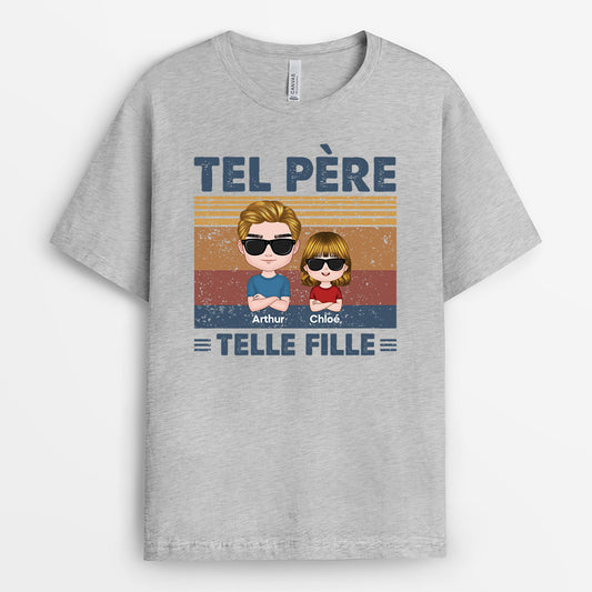 0671Afr2 Cadeau Personnalise T shirt TelPere TelsEnfants Papa