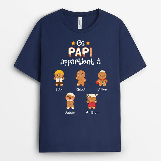 0721AFR1 Cadeau Personnalise T shirt Cookies Petits enfants Papa Opa