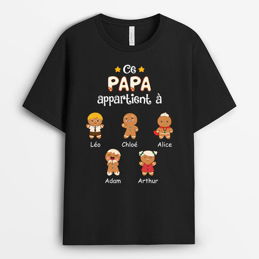 0721AFR2 Cadeau Personnalise T shirt Cookies Petits enfants Papa Opa