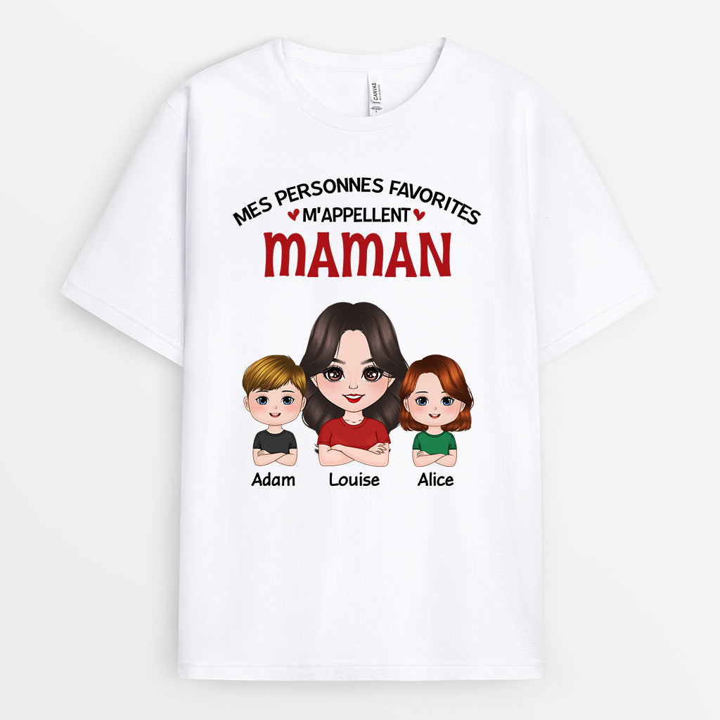Mes Personne Favorites - Cadeau Personnalisé | T-shirt pour Maman Mamie