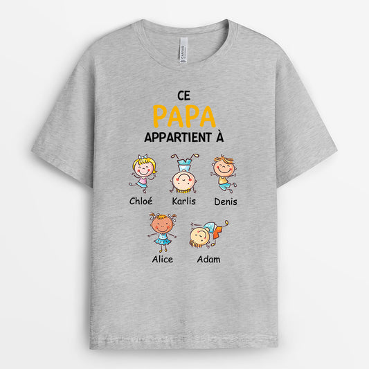 0741Afr1 Cadeau Personnalise T shirt Papa Papi