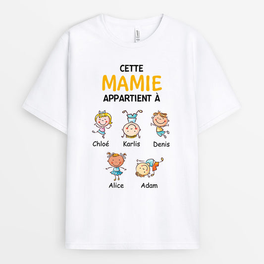 0741Afr2 Cadeau Personnalise T shirt Mamie Maman
