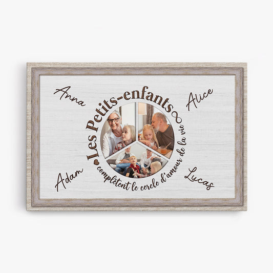 0747Cfr1 Cadeau Personnalise Toile Les Petits Enfants Mamie Papi