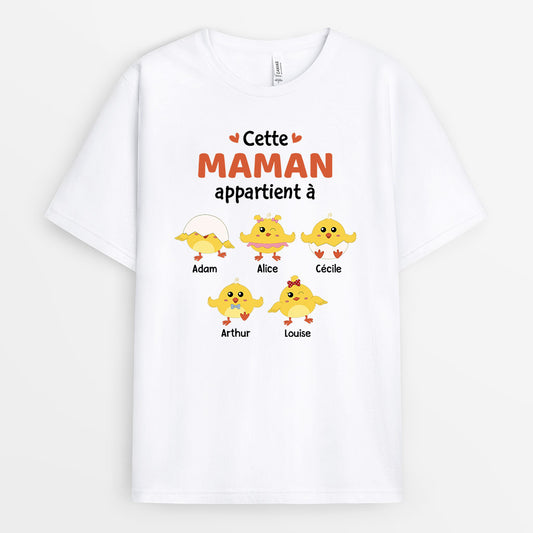 0750AFR1 Cadeau Personnalise T shirt Enfants Mamie Maman