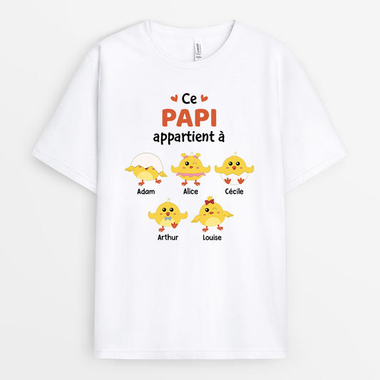 0750AFR1 Cadeau Personnalise T shirt Enfants Papi Papa