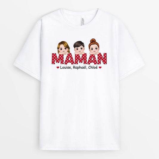 0762AFR2 Cadeau Personnalise T shirt Enfants Maman Mamie
