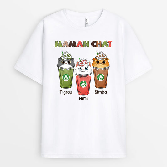 0768AFR1 Cadeau Personnalise T shirt Chat Amoureux des Chats