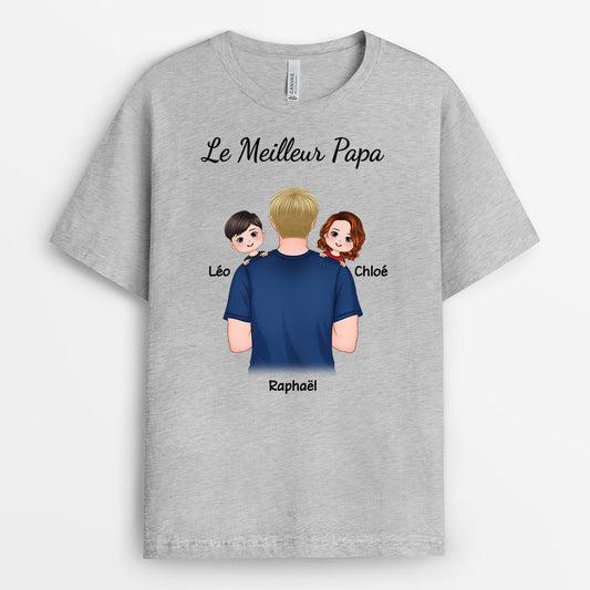 0771A290BFR1 Cadeau Personnalise T shirtMeilleur Papa Papi