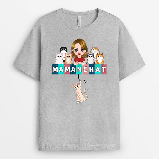 0775A290DFR2 Cadeau Personnalise T shirt Chat Amoureux des Chats