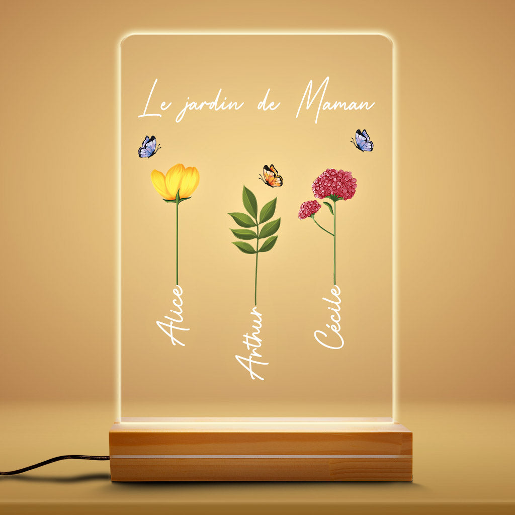 Le Jardin de Mamie Maman - Cadeau Personnalisé | Veilleuse LED 3D pour Mamie Maman