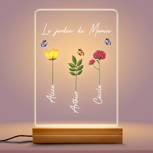 0784LFR2 Cadeau Personnalise Veilleuse LED 3D Jardin Mamie Maman