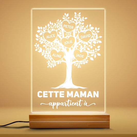0788LFR1 Cadeau Personnalise Lampe LED 3D Mamie Maman
