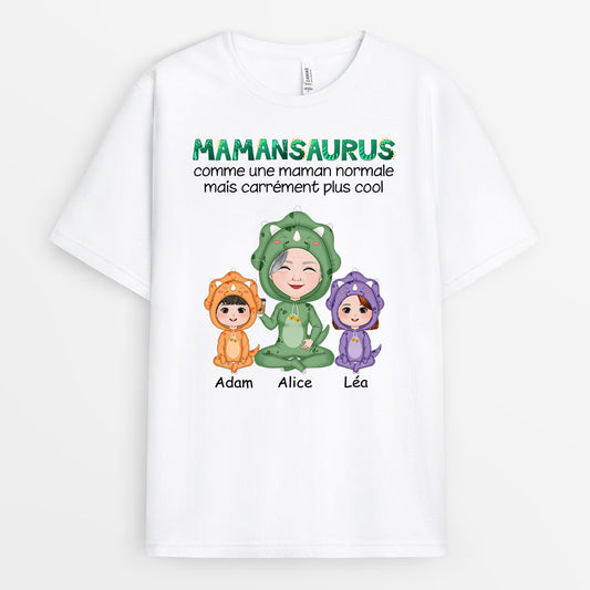 0791AFR1 Cadeau Personnalise T shirt Dinosaures Mamie Maman