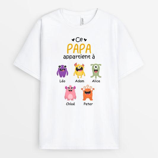 0794AFR1 Cadeau Personnalise T shirt Papi Papa