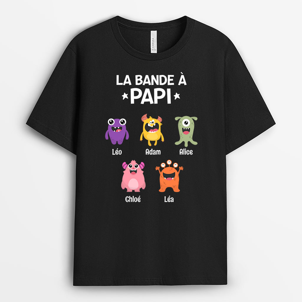 0795AFR3 Cadeau Personnalise T shirt Bande Papa Papi