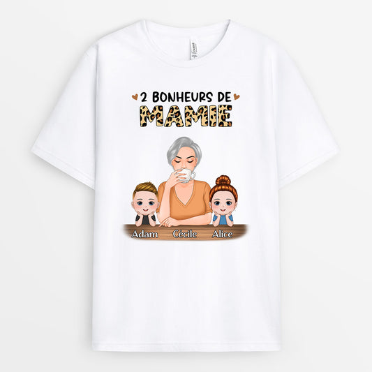 0800AFR1 Cadeau Personnalise T shirt Leopard Mamie Maman