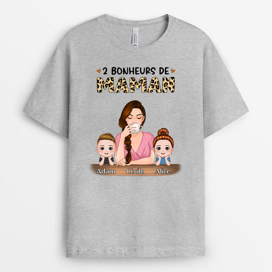 0800AFR2 Cadeau Personnalise T shirt Leopard Mamie Maman